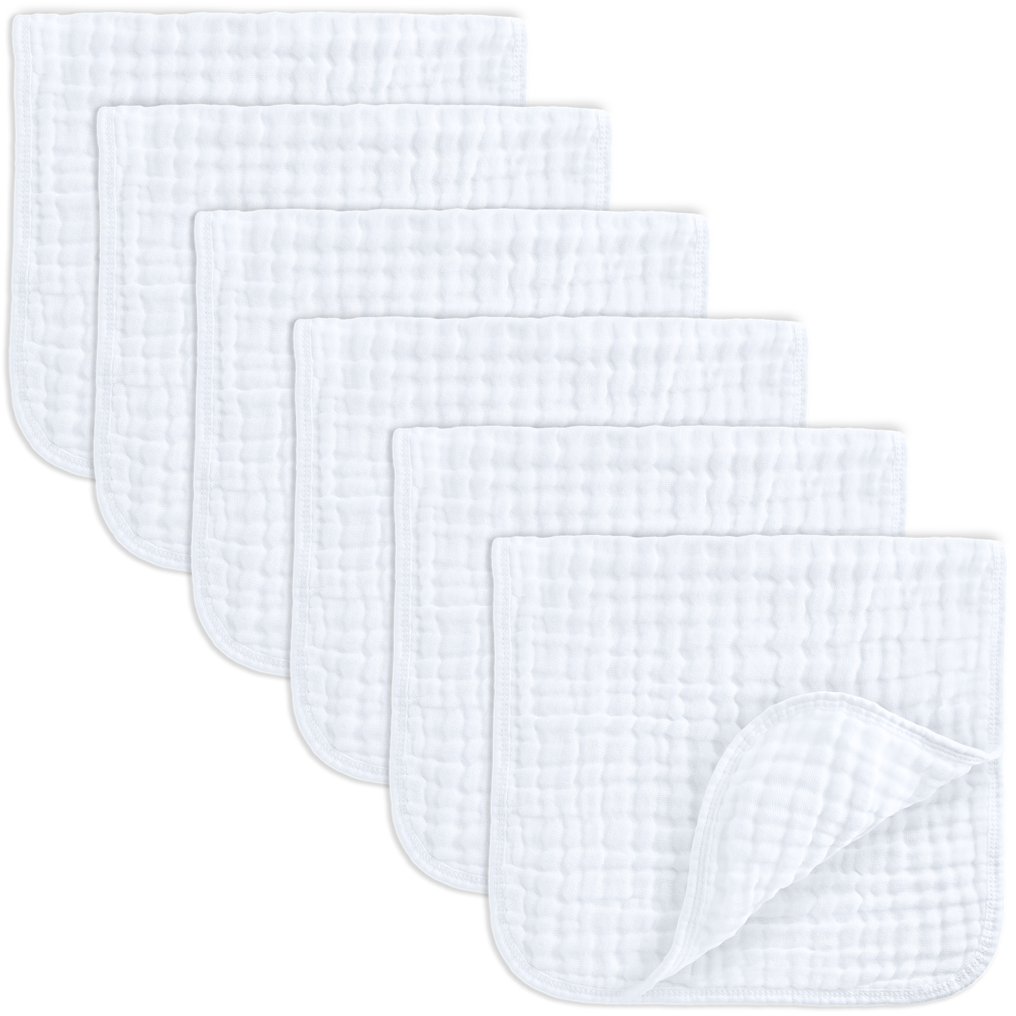 Comfy Cubs Baby Burp Cloths - 100% Muslin Cotton 6-Pack 20”X10”