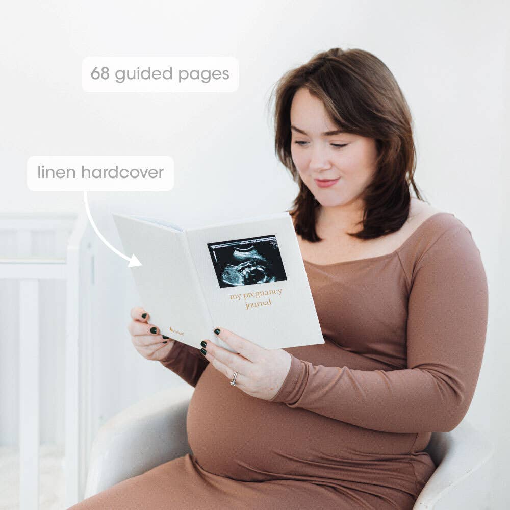 Linen Pregnancy Journal, Baby Shower Gifts, New Mom Gift