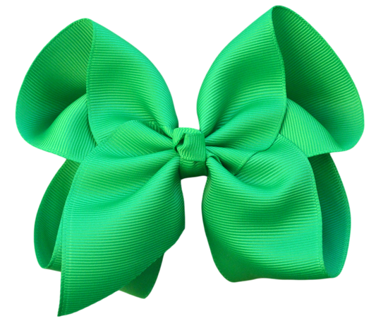5 inch ( 2 inch Ribbon Width) Solid Grosgrain Bow: Green / 5 Inch