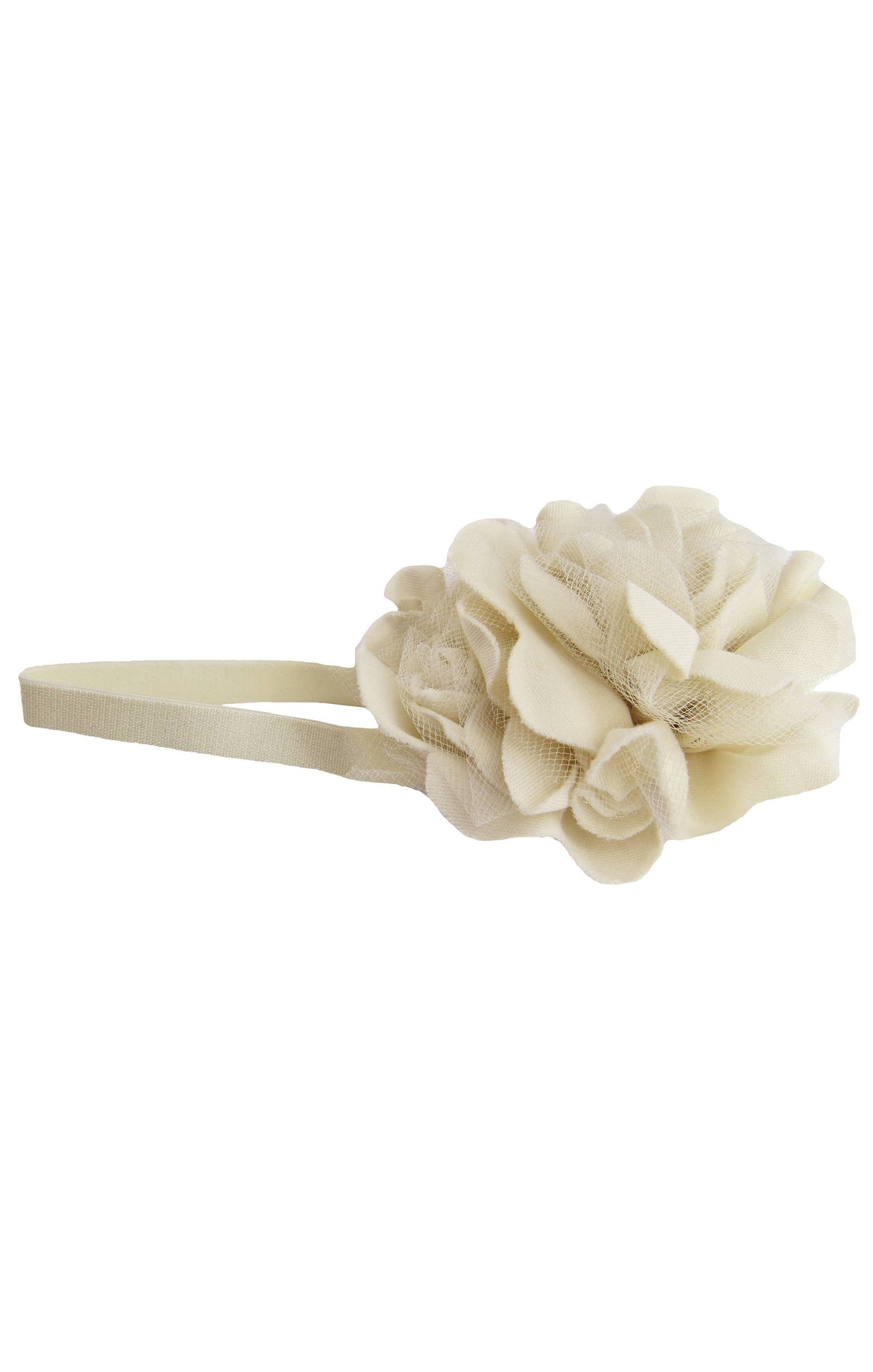 LAYETTE BASIC-EGGNOG Rose Headband: Small