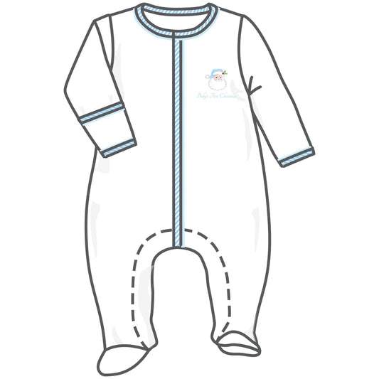Magnolia Baby Santa Baby Embroidered Baby's First Christmas Footie - Light Blue