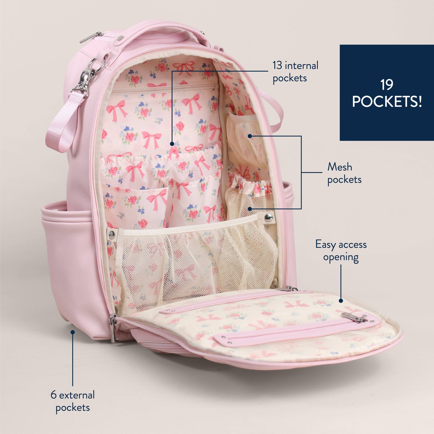 Itzy Ritzy Ribbons & Roses Boss Plus™ Backpack Diaper Bag