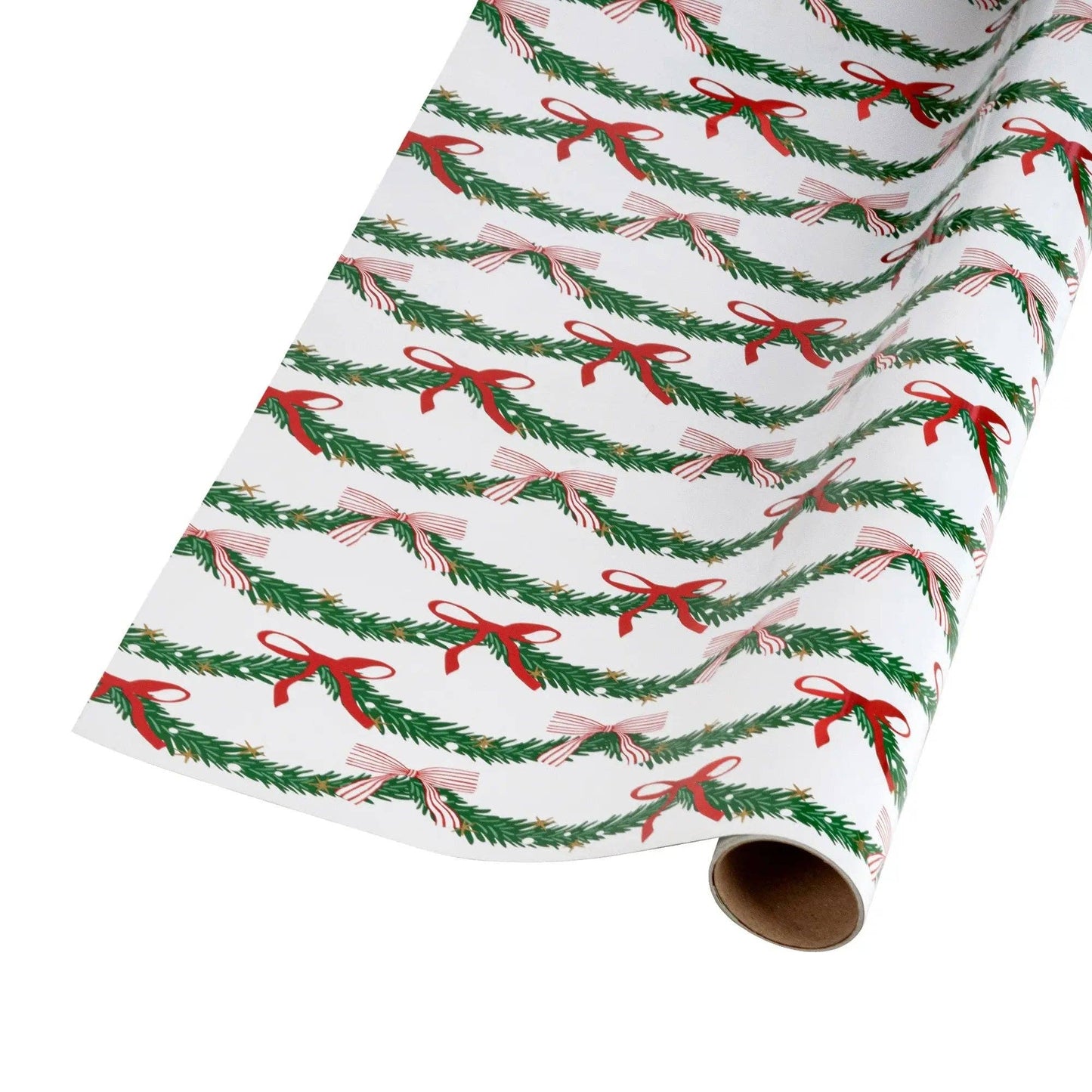 30" x 10' Holiday Reversible Metallic Wrapping Paper | Garland and Bows and Bold Holiday Plaid