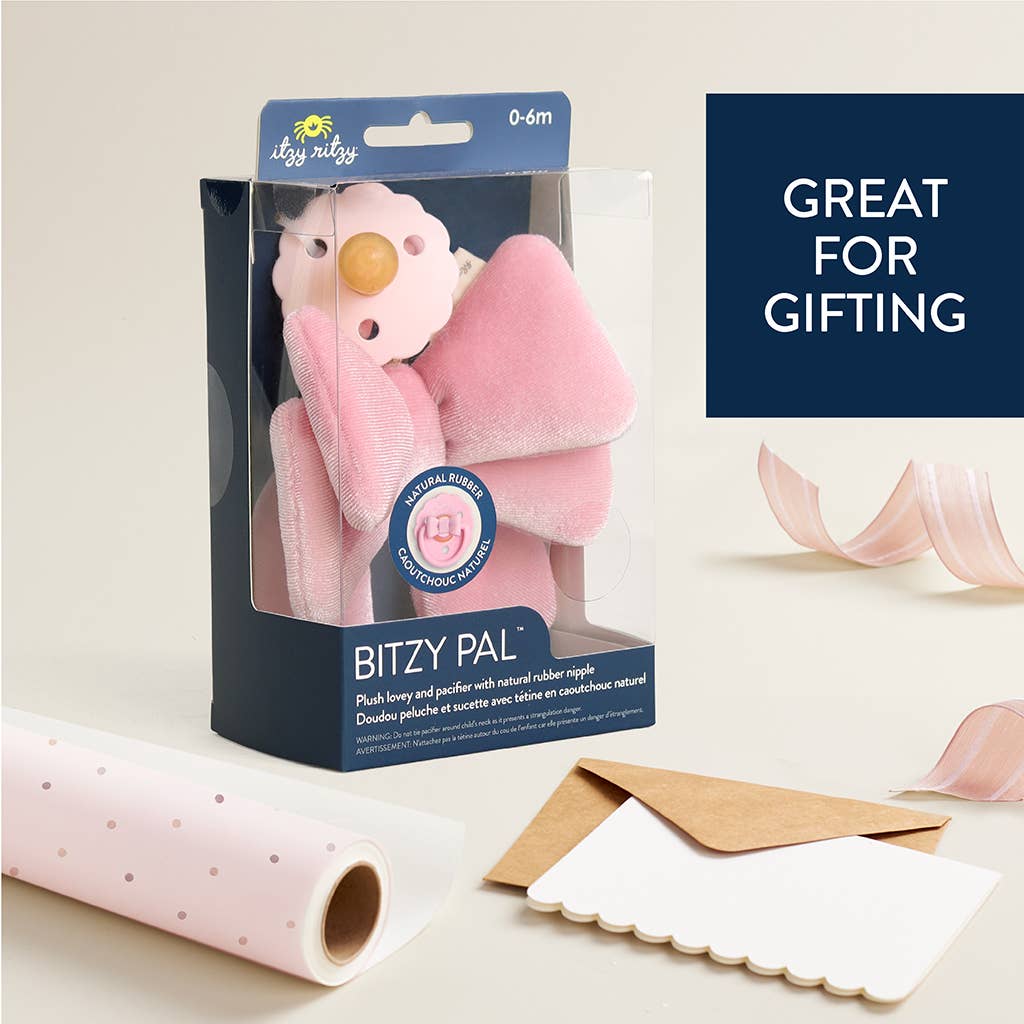*NEW OPTIONS* Bitzy Pal Natural Rubber Pacifier & Plush: Bow