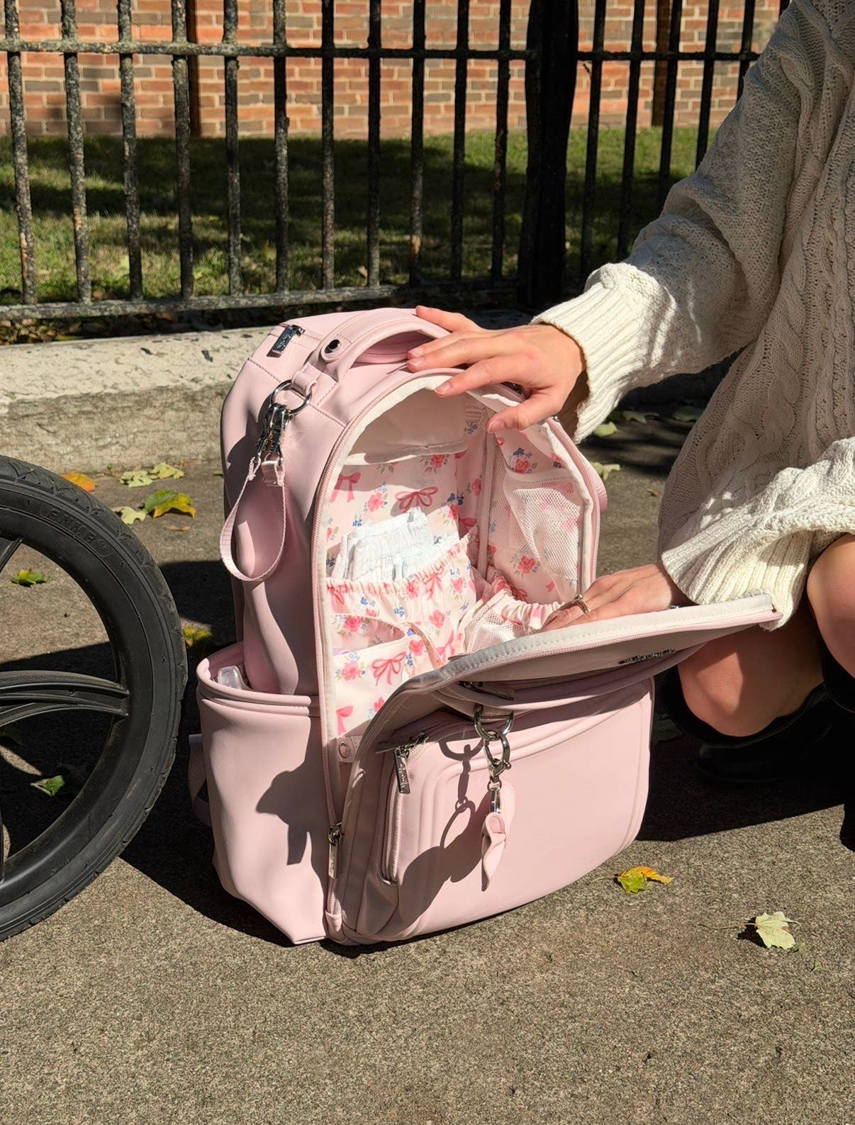Itzy Ritzy Ribbons & Roses Boss Plus™ Backpack Diaper Bag
