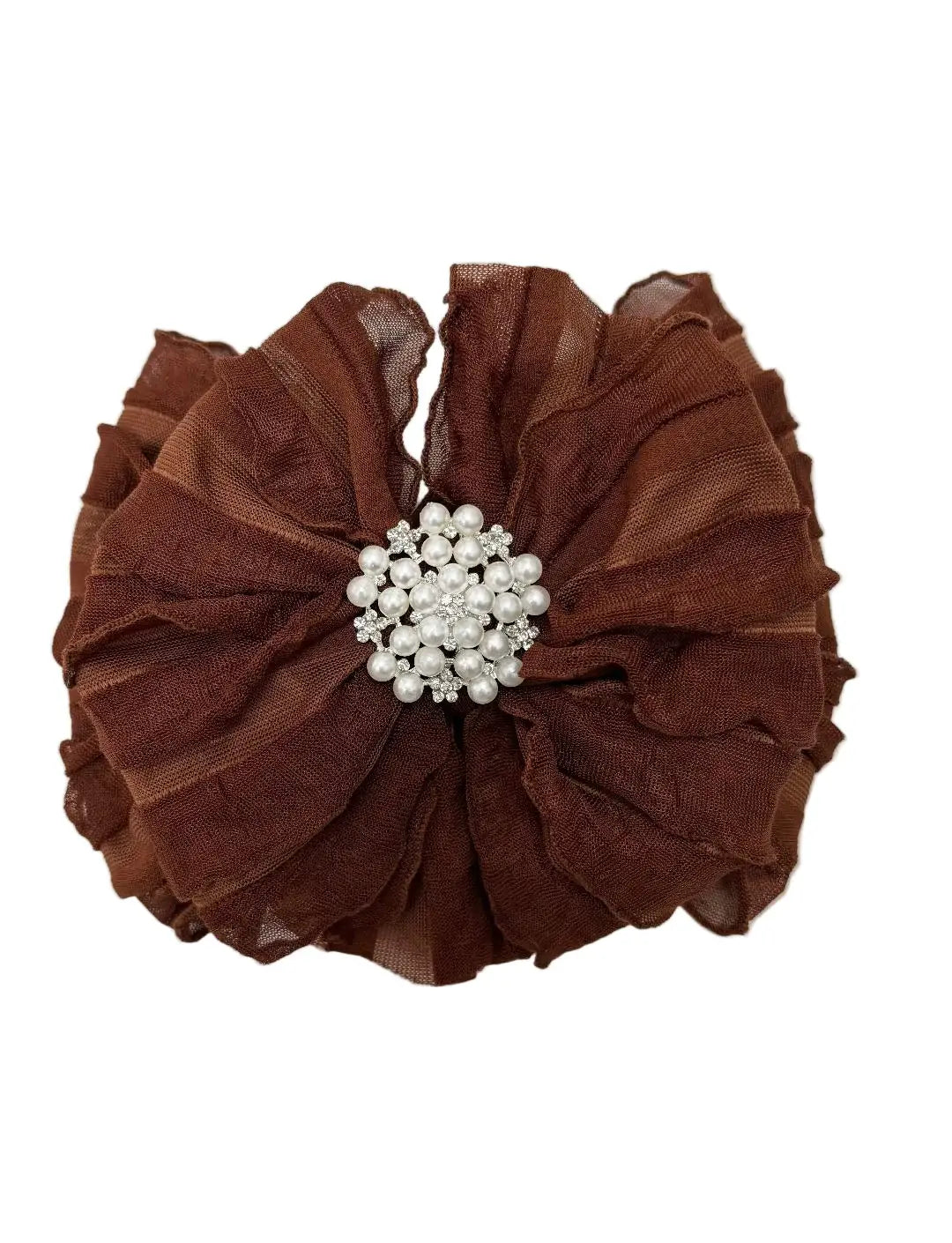 Pearl Ruffled Headband: White