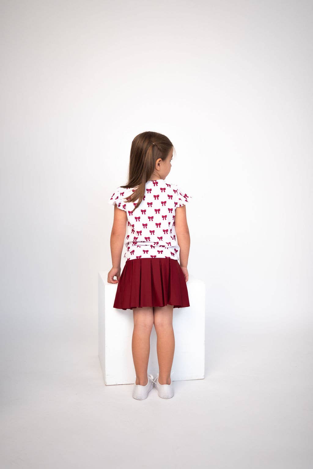Ruffled Sleeve Cheer Set Maroon
