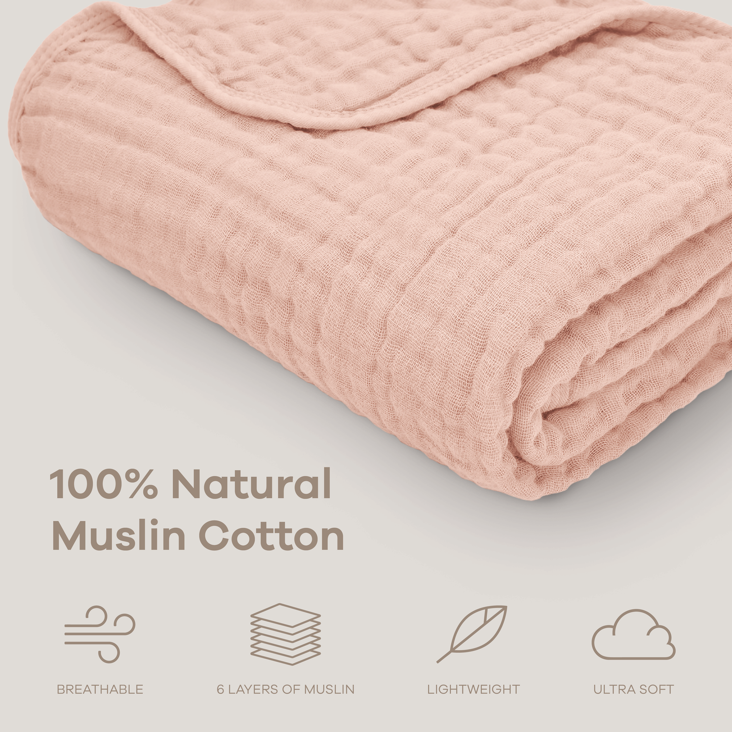Comfy Cubs Muslin Baby Blanket, 40" x 40" Swaddle Blanket