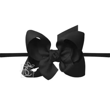 Beyond Creations-1/4" Nylon Pantyhose Headband W/Signature Grosgrain Bow