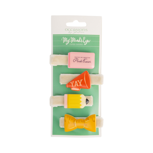Occasions Back to School Resin Barrettes