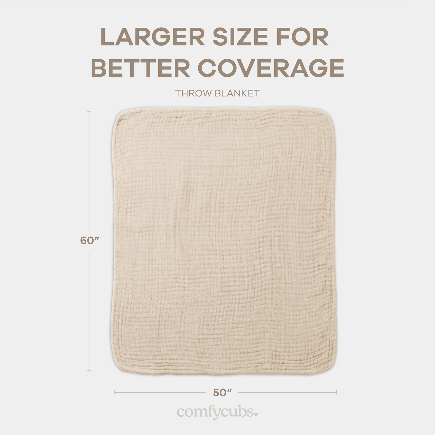 Comfy Cubs Muslin Baby Blanket, 40" x 40" Swaddle Blanket