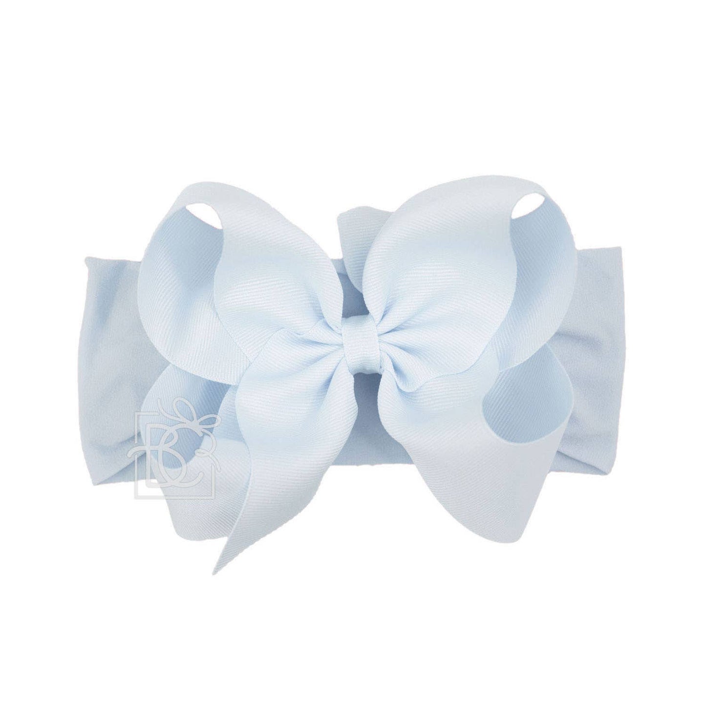 WIDE PANTYHOSE HEADBAND W/CLASSIC GROSGRAIN BOW: MILLENNIUM BLUE 5.5" Huge