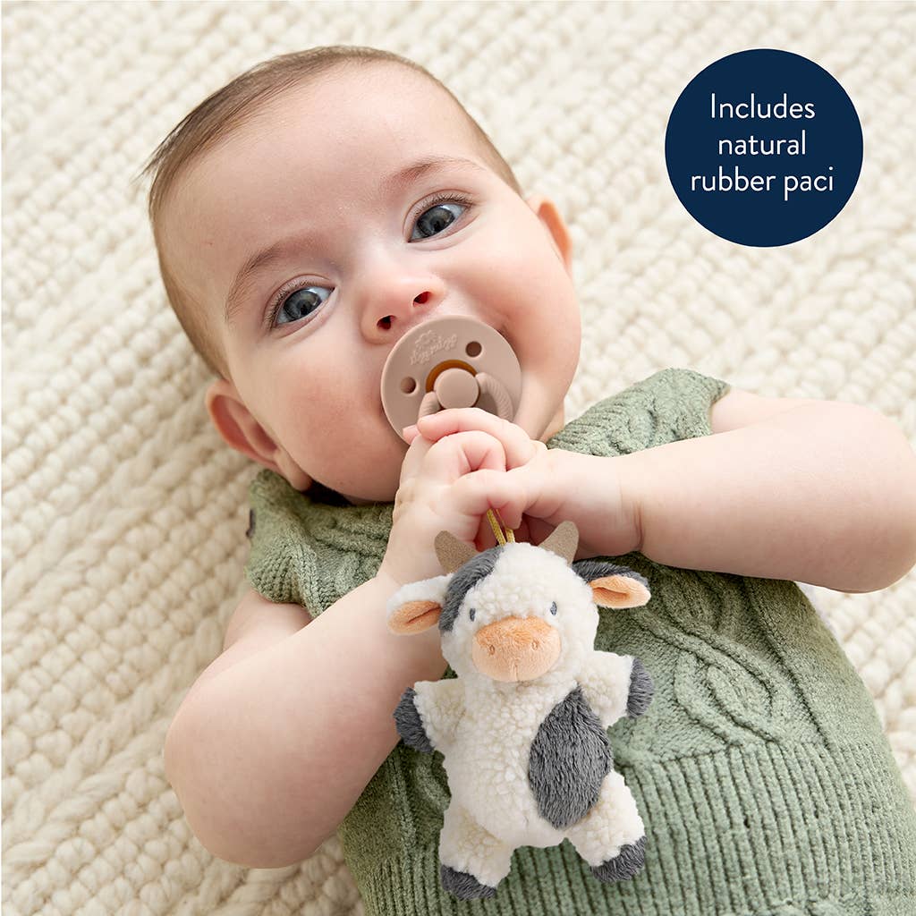 *NEW OPTIONS* Bitzy Pal Natural Rubber Pacifier & Plush: Bow
