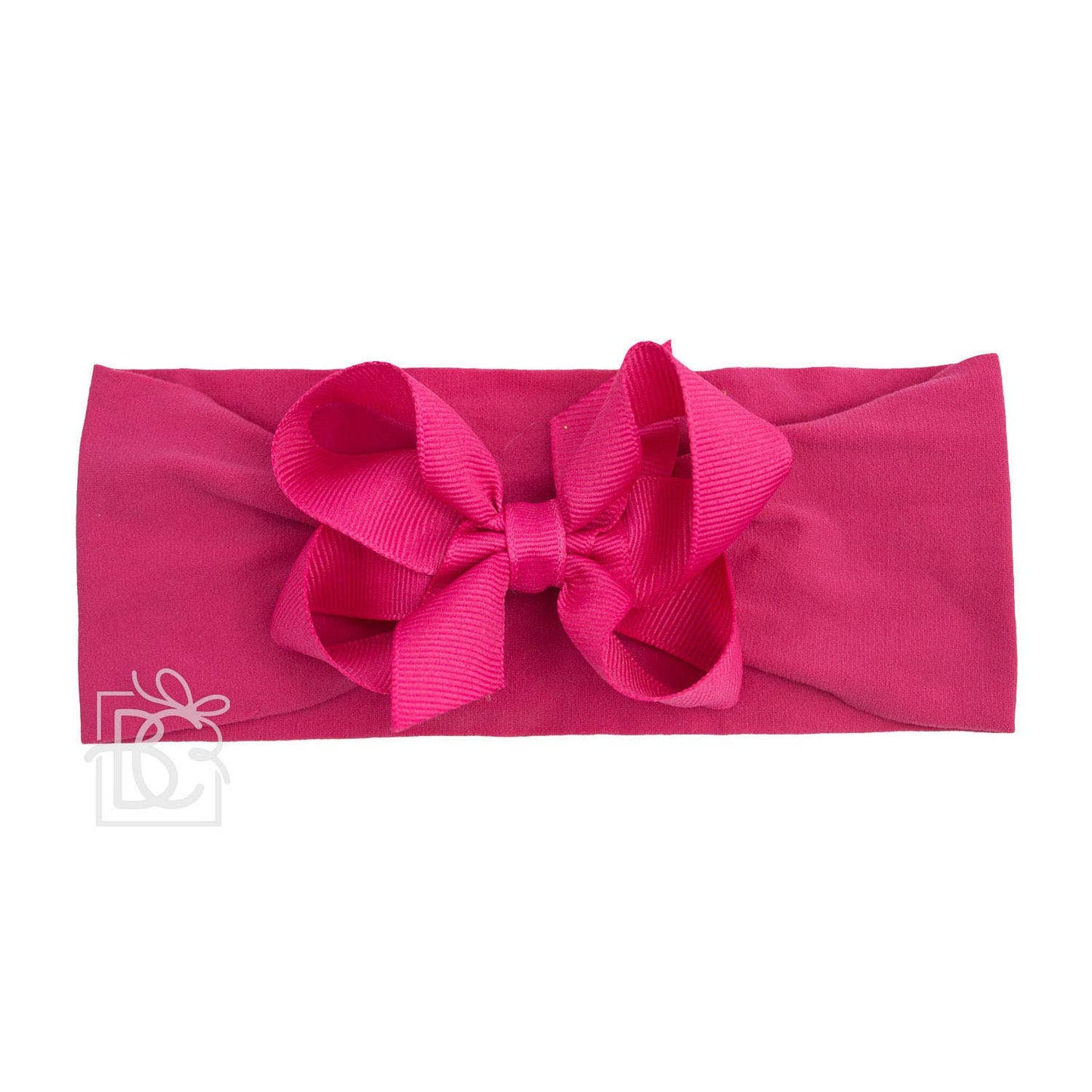 WIDE PANTYHOSE HEADBAND W/CLASSIC GROSGRAIN BOW: ANTIQUE WHITE / 0-3 Months / 5.5" Huge