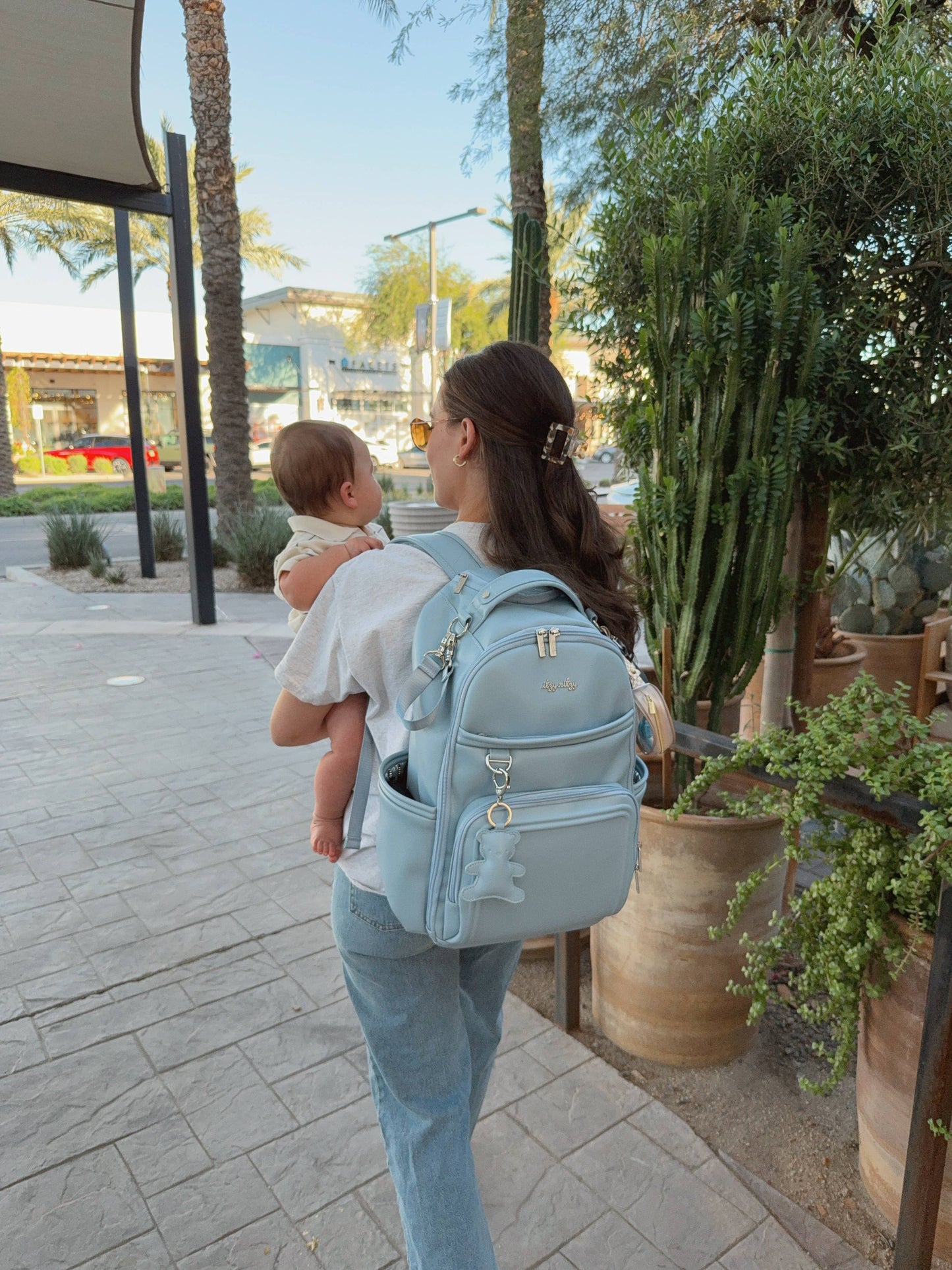 Itzy Ritzy Teddy Blue Boss Plus™ Backpack Diaper Bag
