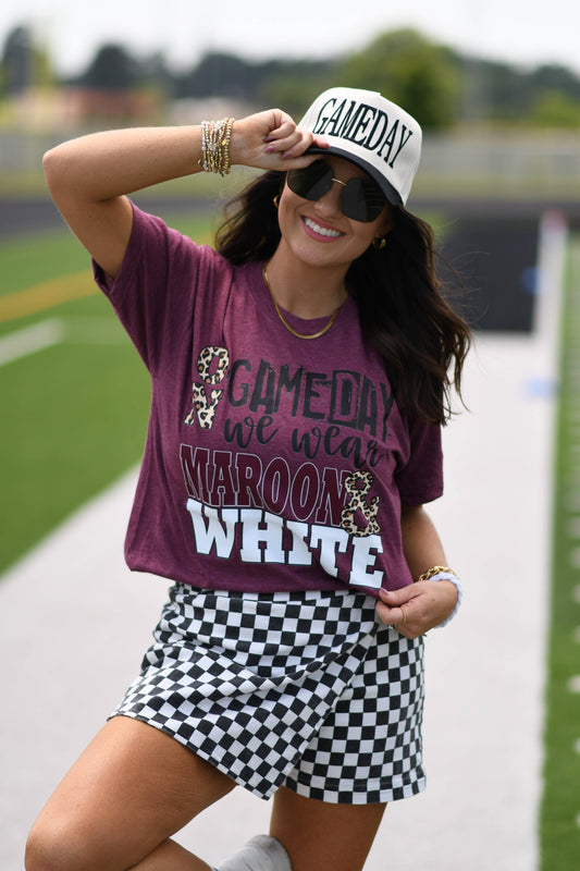 Youth On Game Days We Wear Maroon and White Tee