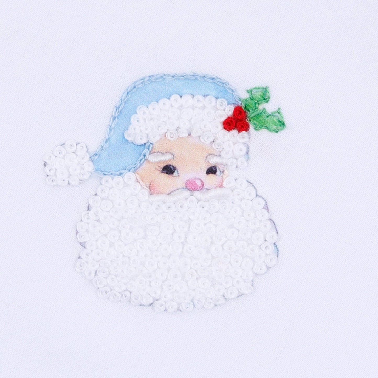 Magnolia Baby Santa Baby Embroidered Baby's First Christmas Footie - Light Blue