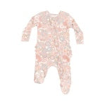 Angel Dear: Folk Paisley Ruffle Front Zipper Footie