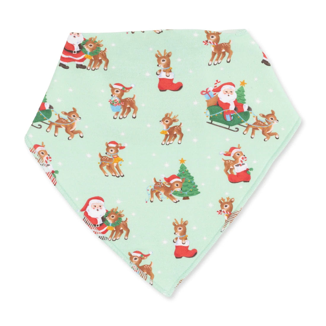 Angel Dear Green Vintage Reindeer & Santa Bib