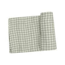 Angel dear- mini green gingham swaddle blanket