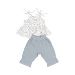 Angel Dear Jadeite Simple Floral Peplum Tank And Smocked Waist Pants
