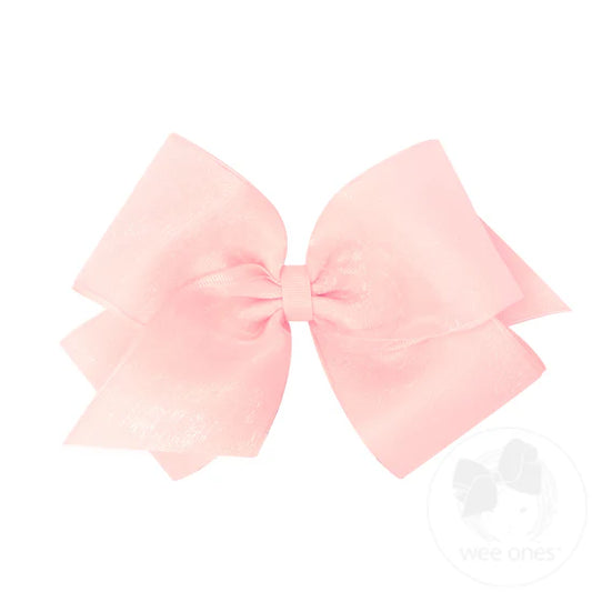 Wee Ones King Organza and Grosgrain Overlay Bow