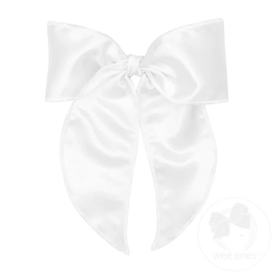 Wee Ones King Satin Bow- White