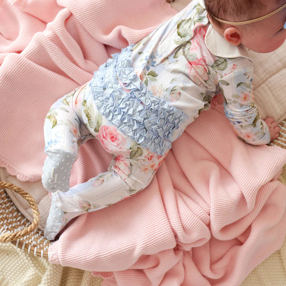 Posh Peanut Leigh Smocked Ruffle Footie