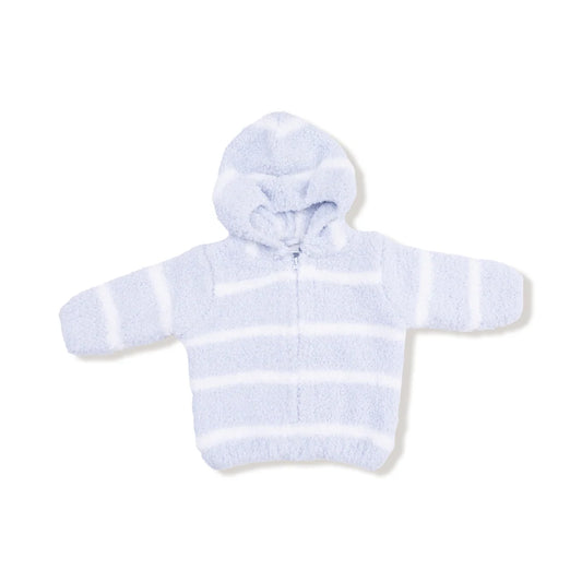 Angel Dear Chenille Light Blue & Ivory Hooded Jacket