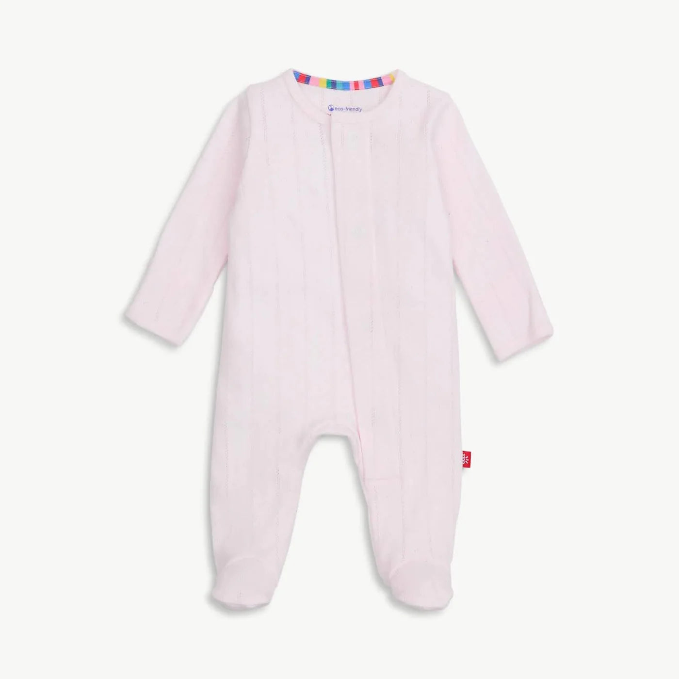 Magnetic Me-Love Lines Pink Pointelle Footie