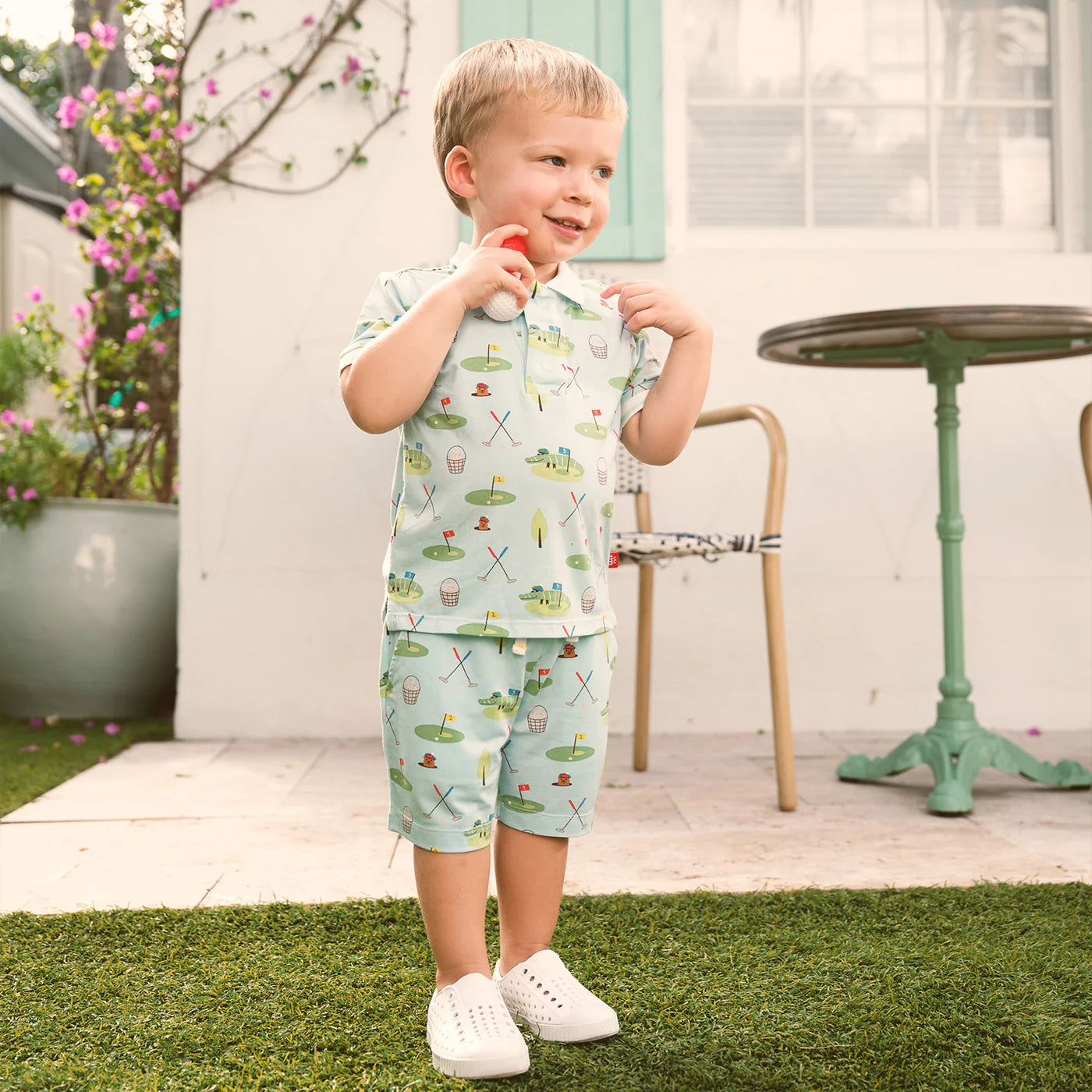 Gopher It Modal Mag S/S Polo Collar Short Set