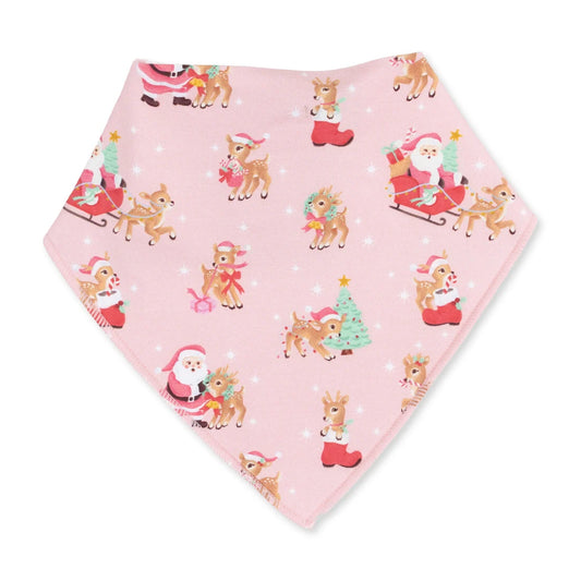 Angel Dear Pink Vintage Reindeer & Santa Bib