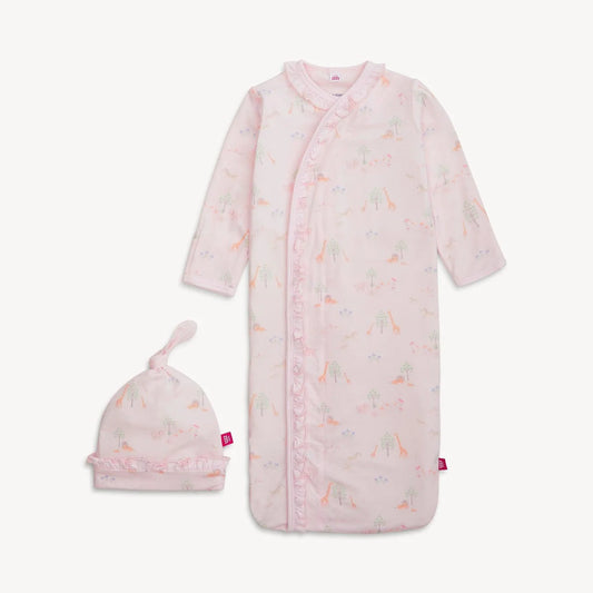 Magnetic Me-Pink Serene Safari Gown Hat Set With Ruffles
