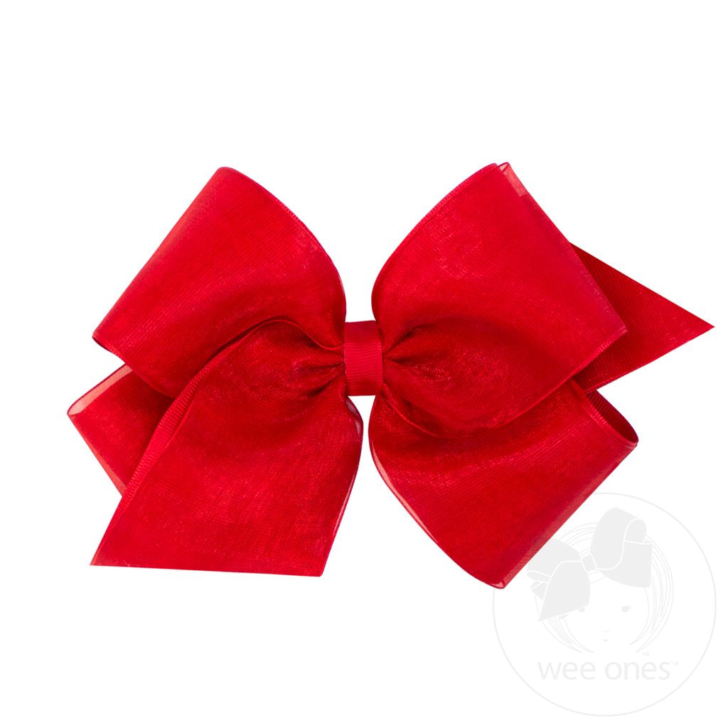 Wee Ones King Organza and Grosgrain Overlay Bow