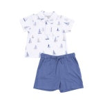 Angel Dear Sailboats Blue Polo Shirt & Short