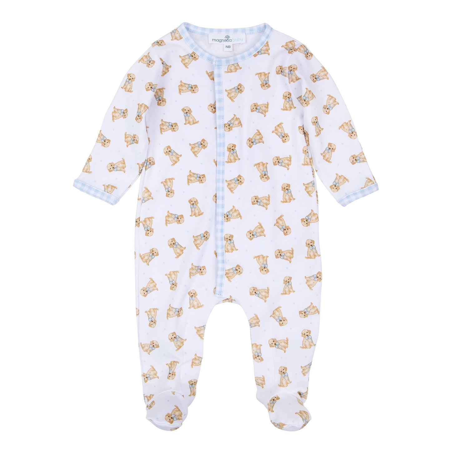 Magnolia Baby Sweet Golden Print Footie - Light Blue