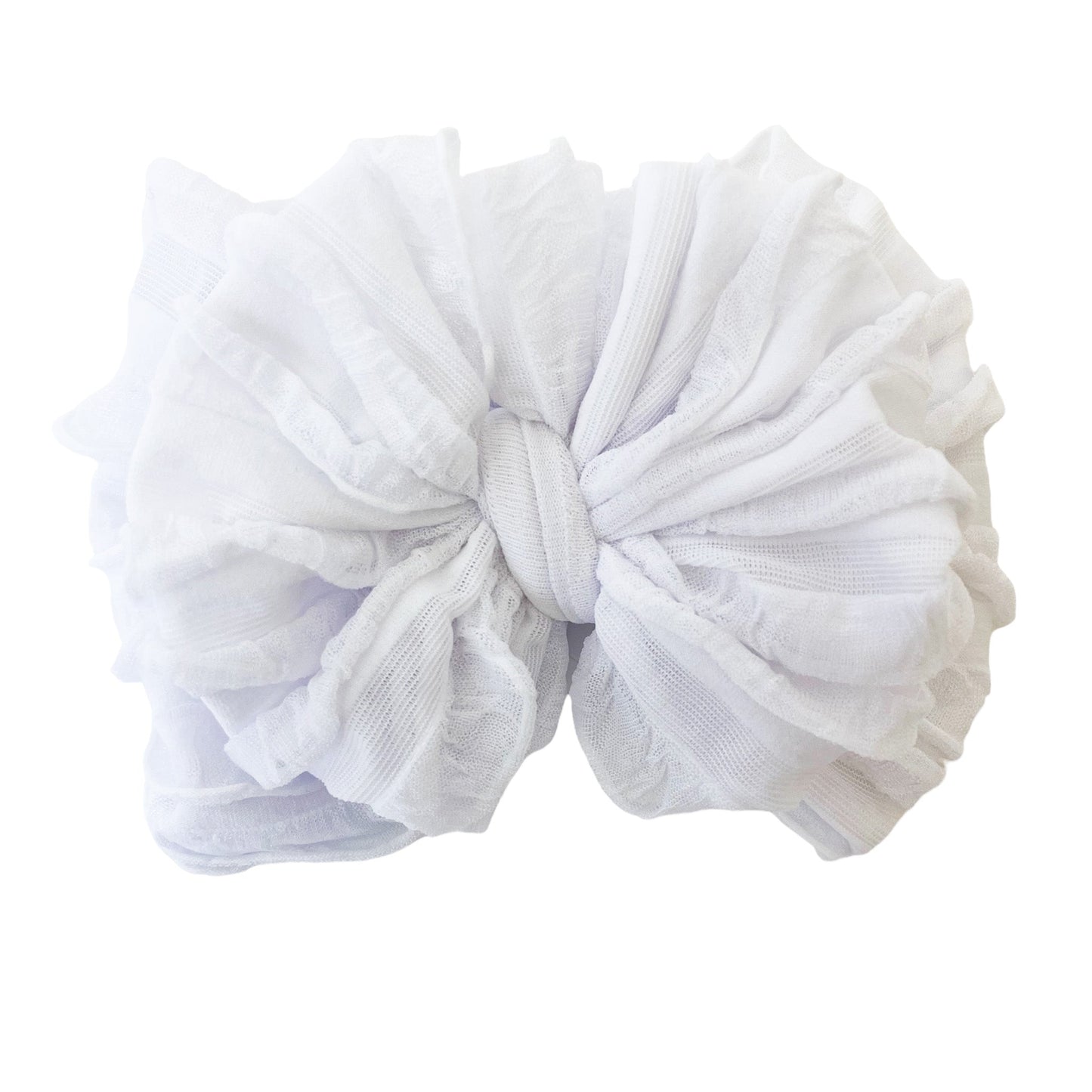 White Ruffled Headband