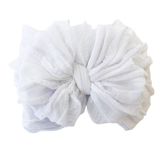 White Ruffled Headband